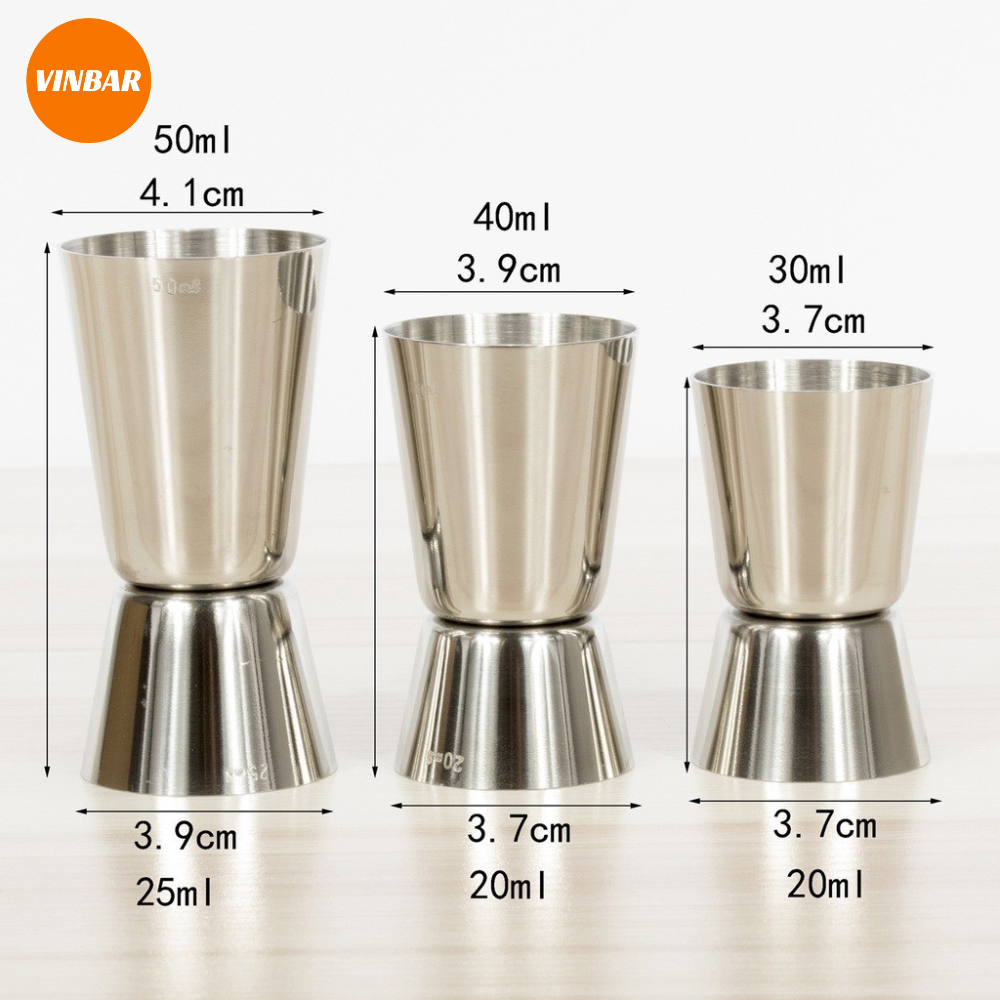LY ĐONG 2 ĐẦU JINGGER/ZINGGER INOX SIZE 25ML - 50ML