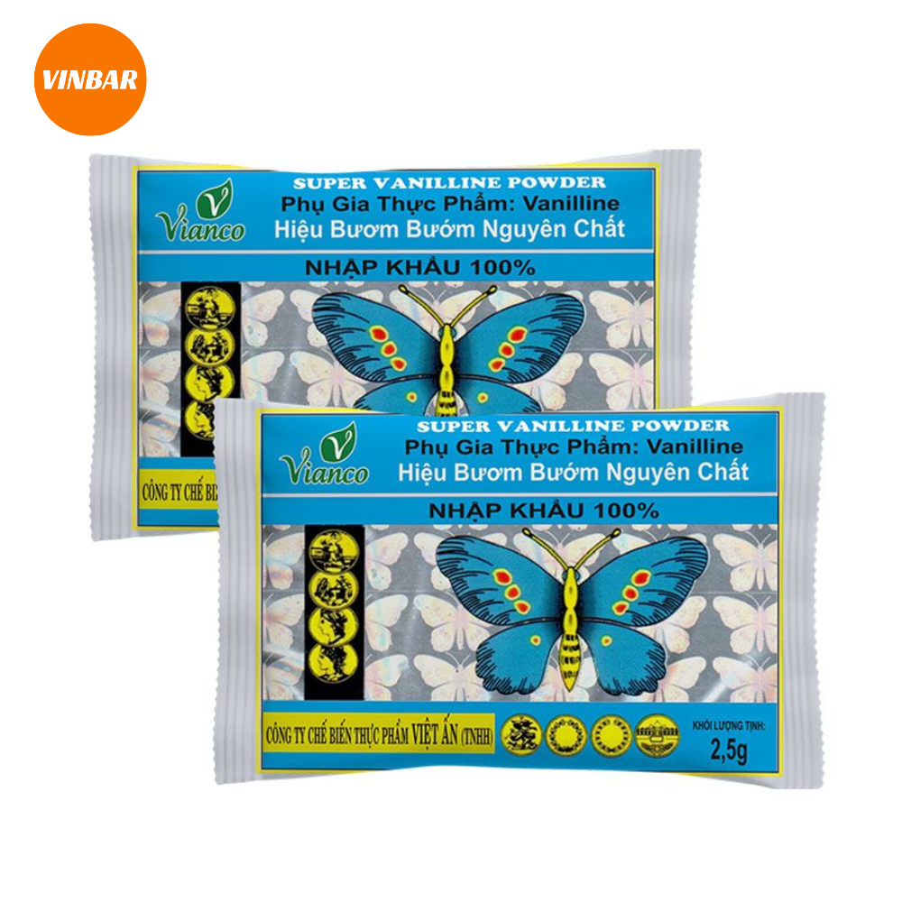 BỘT VANI HIỆU BƯƠM BƯỚM VĨ 10 ỐNG (10 VĨ/HỘP)
