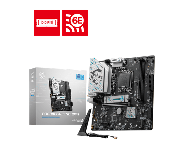 MAINBOARD DDR5 MSI B760M GAMING WiFi 6E Bluetooth 5.3 NEW
