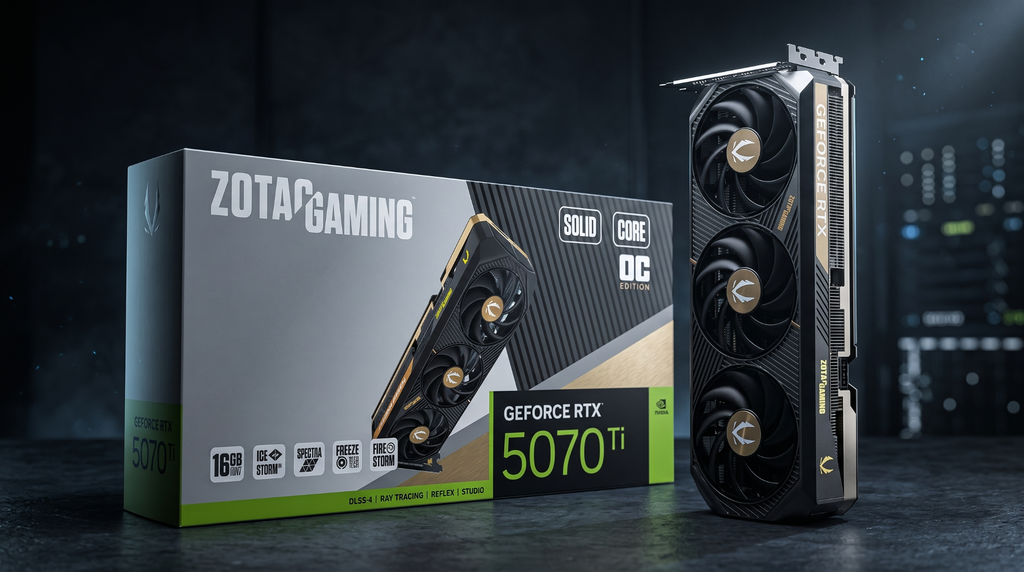 (NEW) VGA ZOTAC GAMING RTX 5070Ti 16G SOLID CORE OC GDDR7