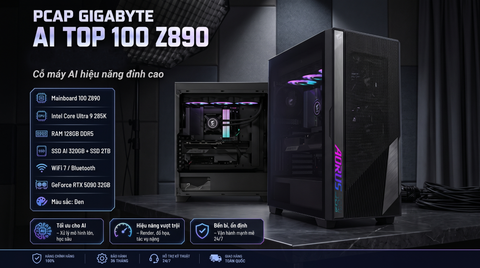 PC GIGABYTE AI TOP – ULTRA 9 285K | RTX 5090 | 128GB RAM | 1600W | Z890 | SSD 2TB+320GB | AIO 360