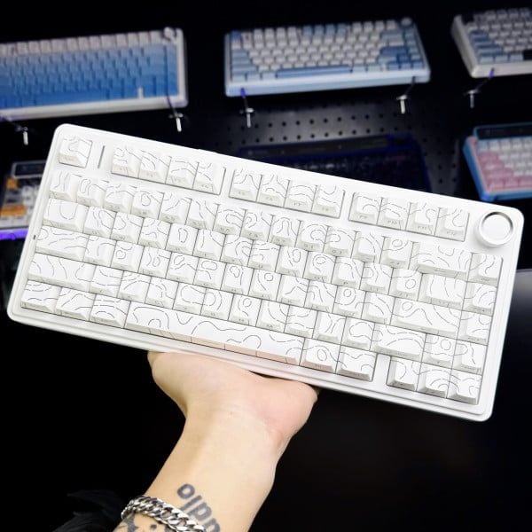 BÀN PHÍM CƠ AULA F75 WHITE CONTOUR LEOBOG VECTOR STAR SWITCH - HOTSWAP - LED RGB - 3 Mode Kết Nối - NEW