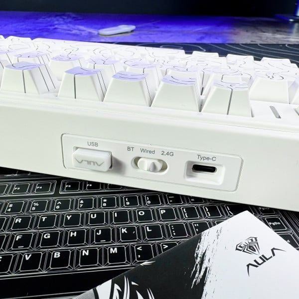 BÀN PHÍM CƠ AULA F75 WHITE CONTOUR LEOBOG VECTOR STAR SWITCH - HOTSWAP - LED RGB - 3 Mode Kết Nối - NEW