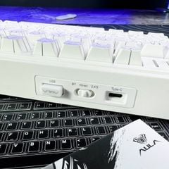 BÀN PHÍM CƠ AULA F75 WHITE CONTOUR LEOBOG VECTOR STAR SWITCH - HOTSWAP - LED RGB - 3 Mode Kết Nối - NEW
