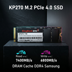 SSD 1TB KINGBANK 7400MB/s DRAM Gen4 KP270 SOARBLADE NEW