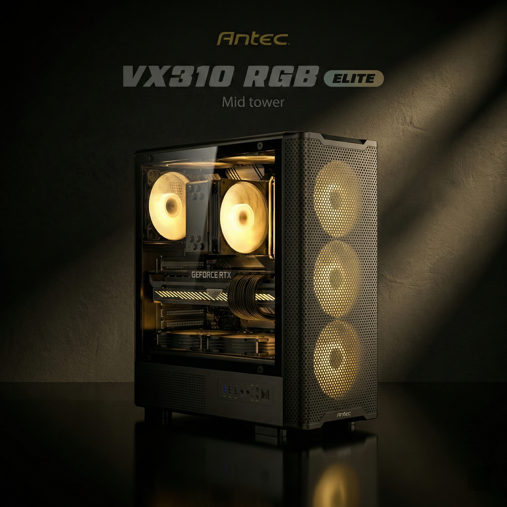 CASE ANTEC VX310 ELITE ( SẴN 4 FAN RGB ) NEW