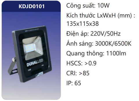  ĐÈN PHA LED 10W DUHAL KDJD0101 