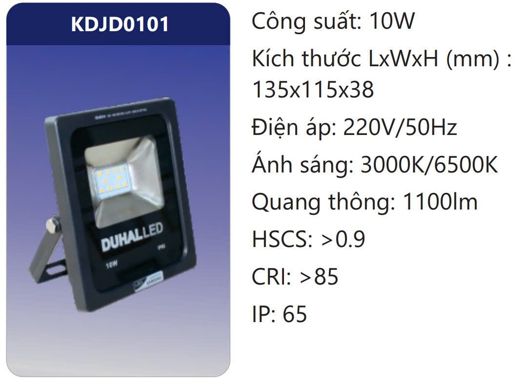 ĐÈN PHA LED 10W DUHAL KDJD0101