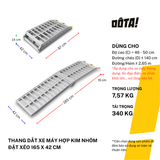  Thang Dắt Xe Máy Hợp Kim Nhôm Đặt Xéo Tải Trọng 340Kg 