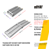  Thang Dắt Xe Máy Hợp Kim Nhôm Gập Gọn Tải Trọng 340Kg 