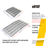  Thang Dắt Xe Máy Hợp Kim Nhôm Gập Gọn Tải Trọng 340Kg 