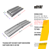  Thang Dắt Xe Máy Hợp Kim Nhôm Gập Gọn Tải Trọng 340Kg 