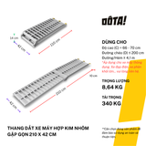  Thang Dắt Xe Máy Hợp Kim Nhôm Gập Gọn Tải Trọng 340Kg 