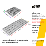  Thang Dắt Xe Máy Hợp Kim Nhôm Gập Gọn Tải Trọng 340Kg 