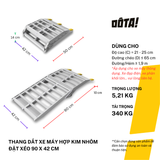  Thang Dắt Xe Máy Hợp Kim Nhôm Đặt Xéo Tải Trọng 340Kg 