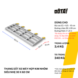  Thang Dắt Xe Máy Hợp Kim Nhôm Siêu Nhẹ Tải Trọng 340Kg 