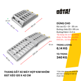  Thang Dắt Xe Máy Hợp Kim Nhôm Đặt Xéo Tải Trọng 340Kg 