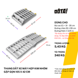  Thang Dắt Xe Máy Hợp Kim Nhôm Gập Gọn Tải Trọng 340Kg 