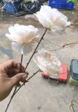 Hoa giả-Hoa Mao Lương 3 bông 70cm Vàng Nhạt