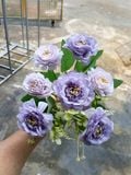 Hoa Giả-Hoa Mẫu Đơn Vải 7 Bông 30cm