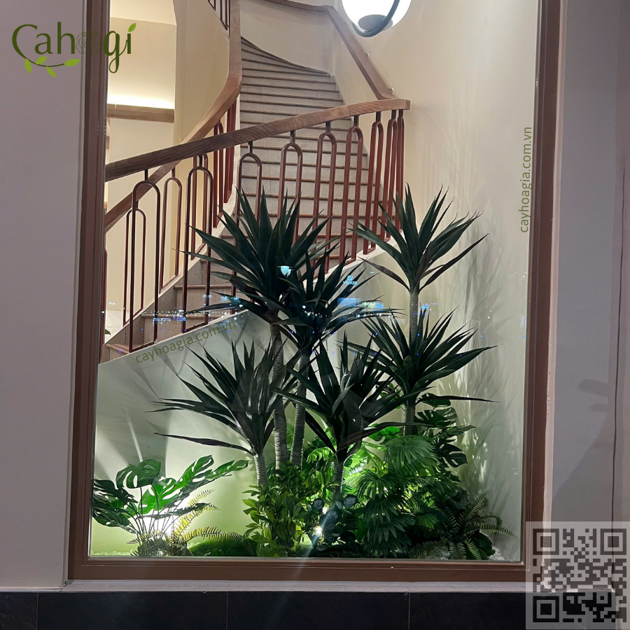 Thi Công Decor Cây Hoa Giả Quán Cafe