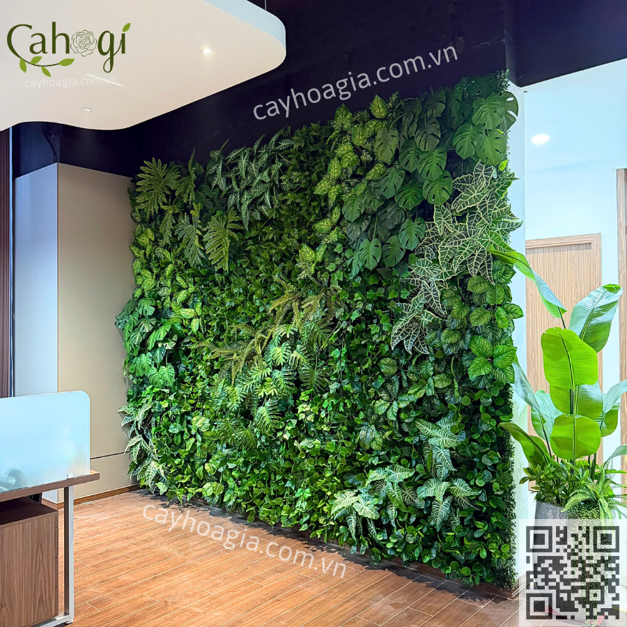 Thi công tường cây - tường cỏ giả