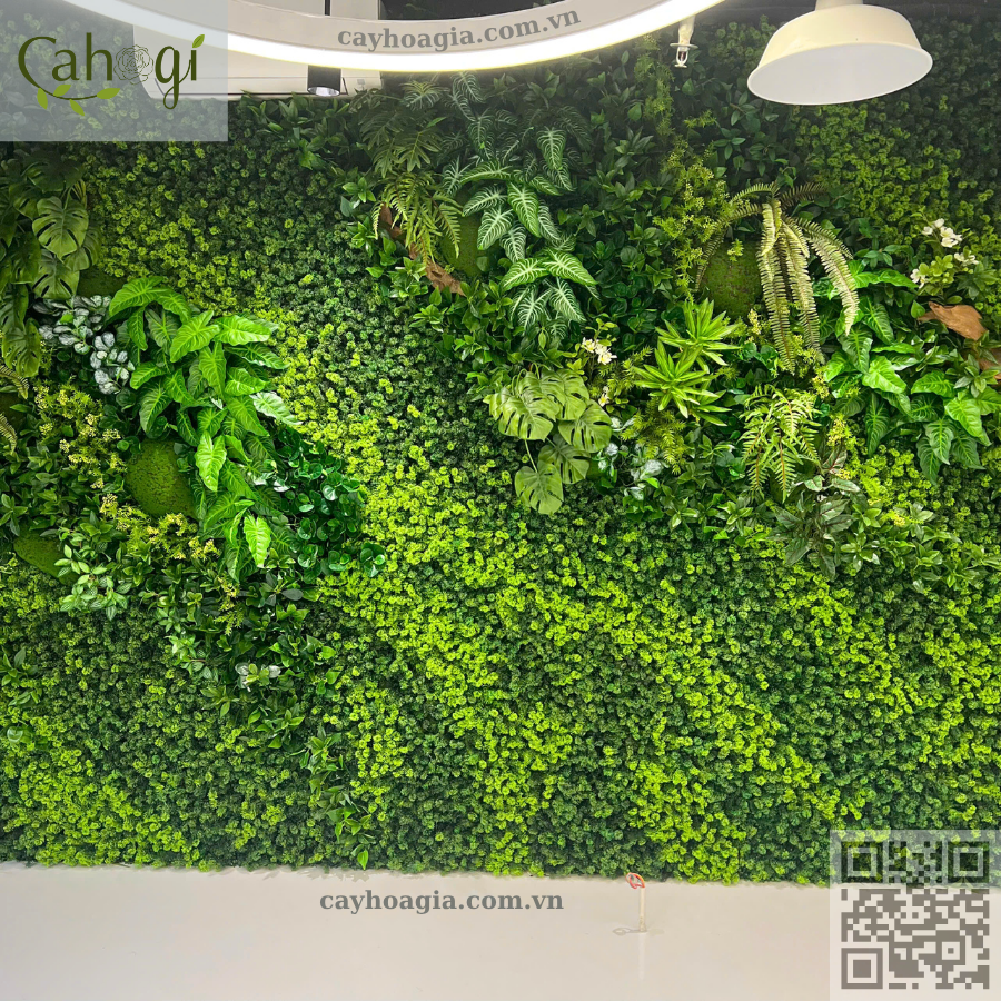 thi công tường cây giả