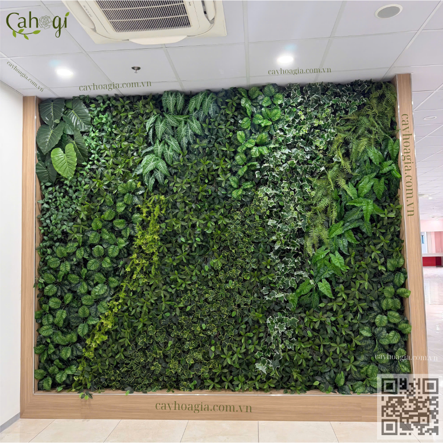 Thi Công Tường Cây Giả Canteen Nhà Máy Azbil Hưng Yên 1