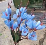Hoa Giả-Hoa Mộc Lan Lụa 5 Nhánh 45 Cm Xanh Dương