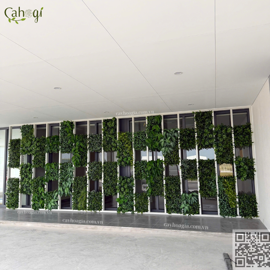 Thi Công Tường Cây Giả Tại Nhà Máy Azbil Vietnam Hưng Yên 1