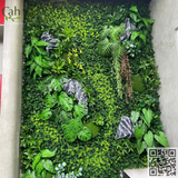 Thi Công Tường Cây Rêu Giả Kết Hợp Đá Xốp Nhân Tạo