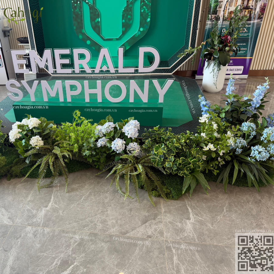 Thi Công Dàn Hoa Giả Trang Trí Văn Phòng Bán Hàng Emerald Symphony Hải Phòng 1