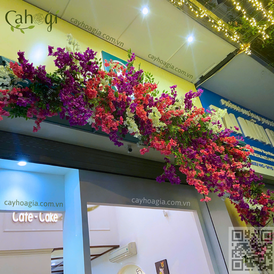 Thi Công Cây Hoa Giấy Giả Trang Trí Katty Cafe – Tố Hữu, Hà Đông 3