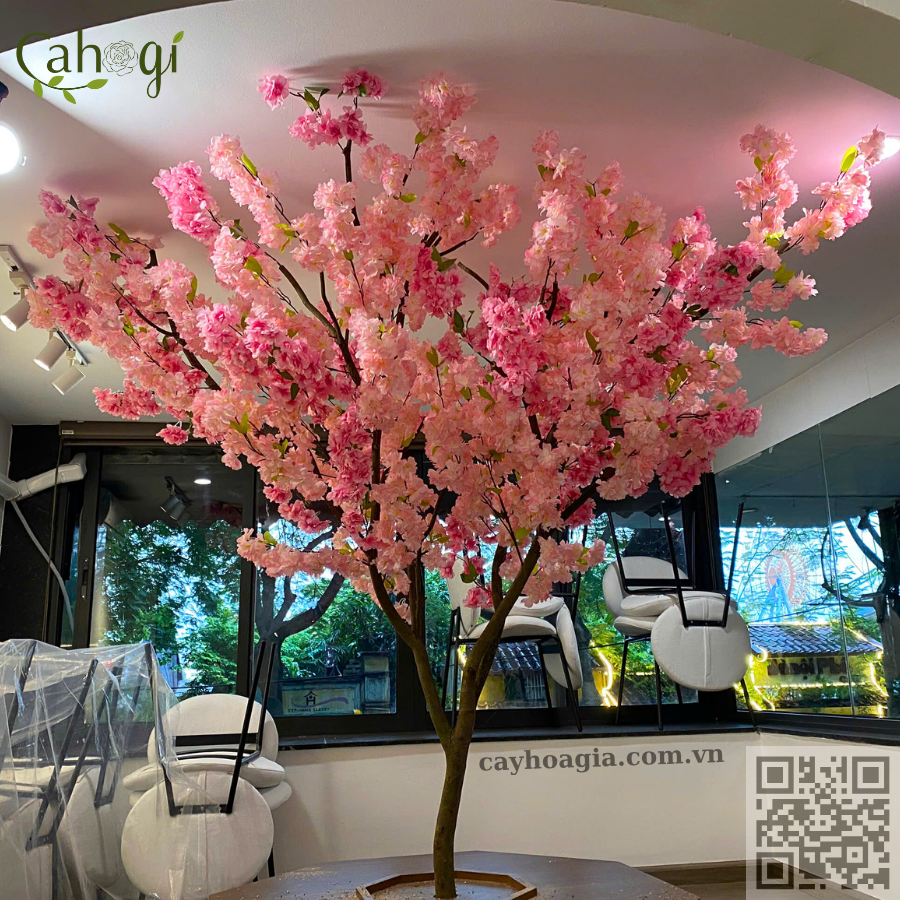 Thi Công Trang Trí Cây Hoa Giả Cho Quán Cafe1