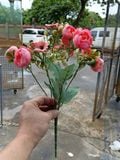 Hoa Giả-Hoa Trà Mix Cúc Họa Mi 7 Nhánh 35Cm
