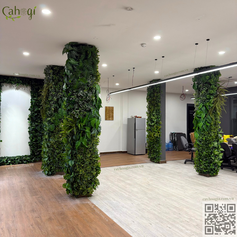 Thi Công Cột Cây Giả Tường Cây Giả Showroom Sàn Gỗ Tại Long Biên Hà Nội 1