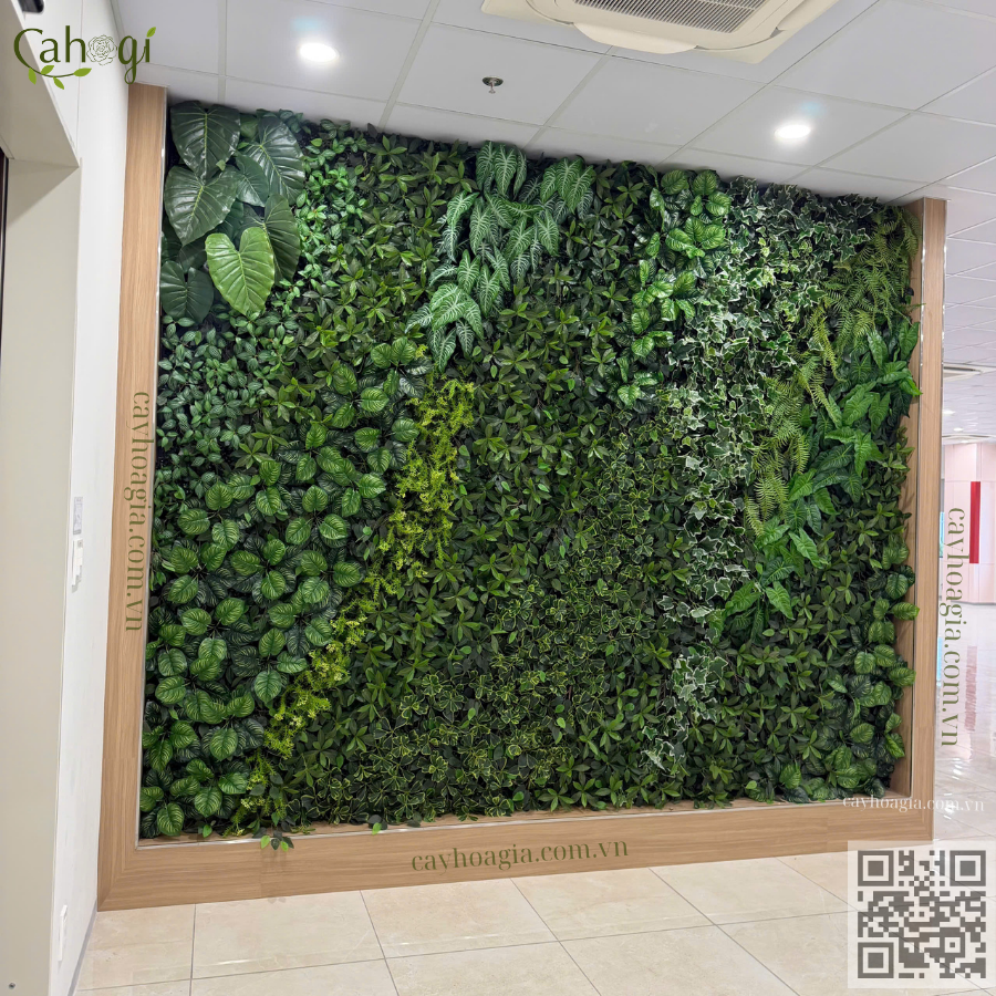Thi Công Tường Cây Giả Canteen Nhà Máy Azbil Hưng Yên 3