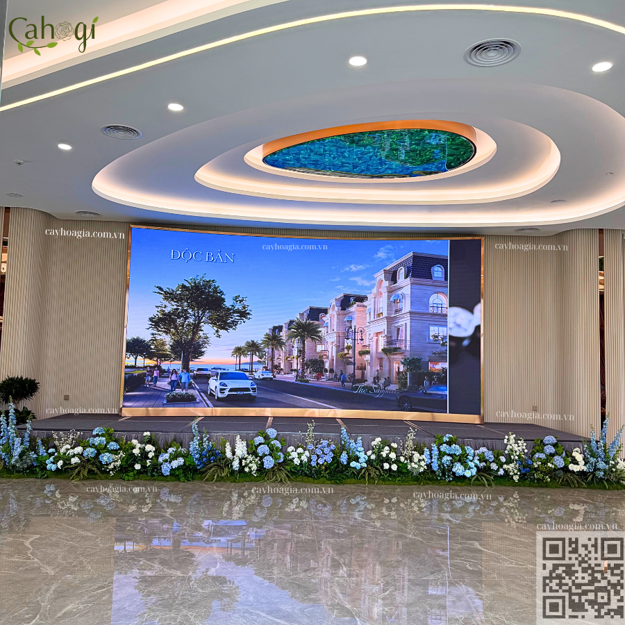 Thi Công Dàn Hoa Giả Trang Trí Văn Phòng Bán Hàng Emerald Symphony Hải Phòng 2
