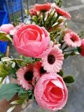 Hoa Giả-Hoa Trà Mix Cúc Họa Mi 7 Nhánh 35Cm