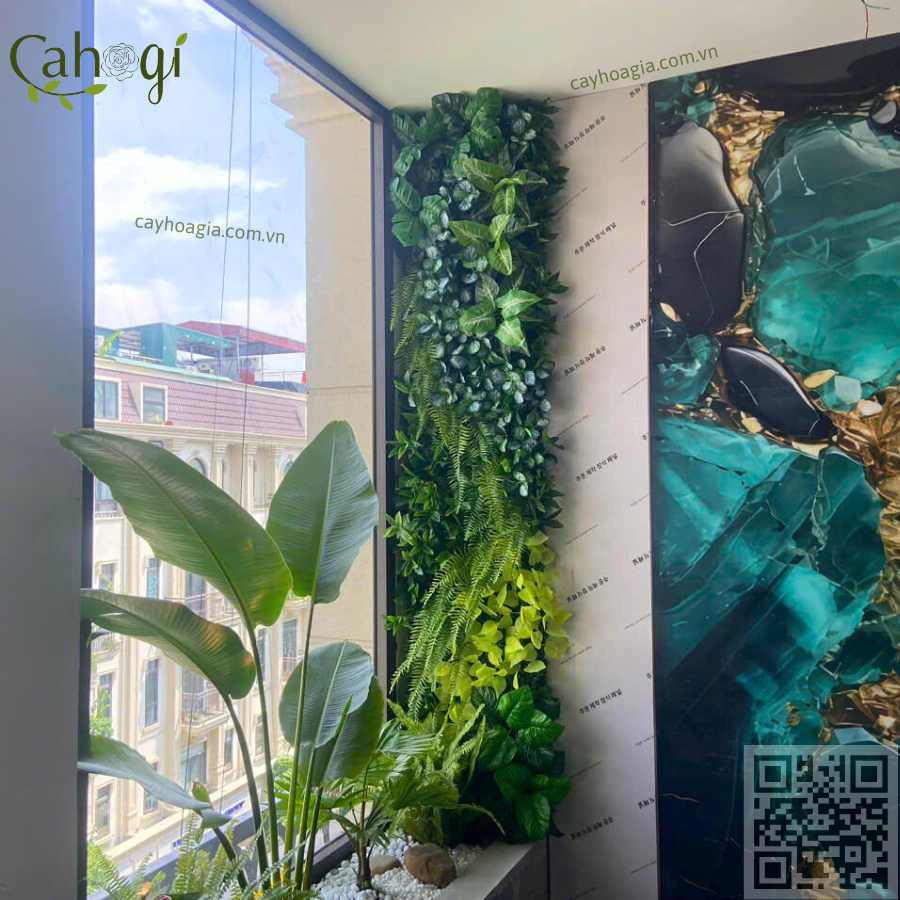 Thi Công Tường Cây Giả Ở Biệt Thự Hà Đông