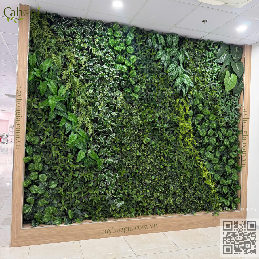 Thi Công Tường Cây Giả Canteen Nhà Máy Azbil Hưng Yên 3
