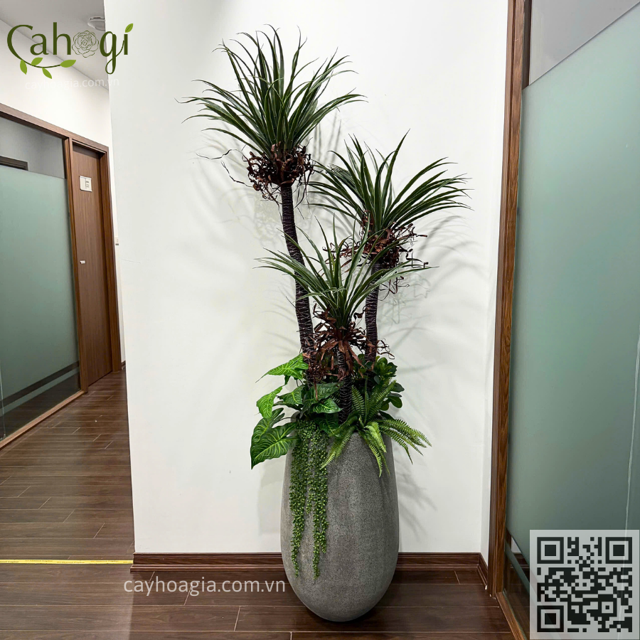 chậu cây giả văn phòng