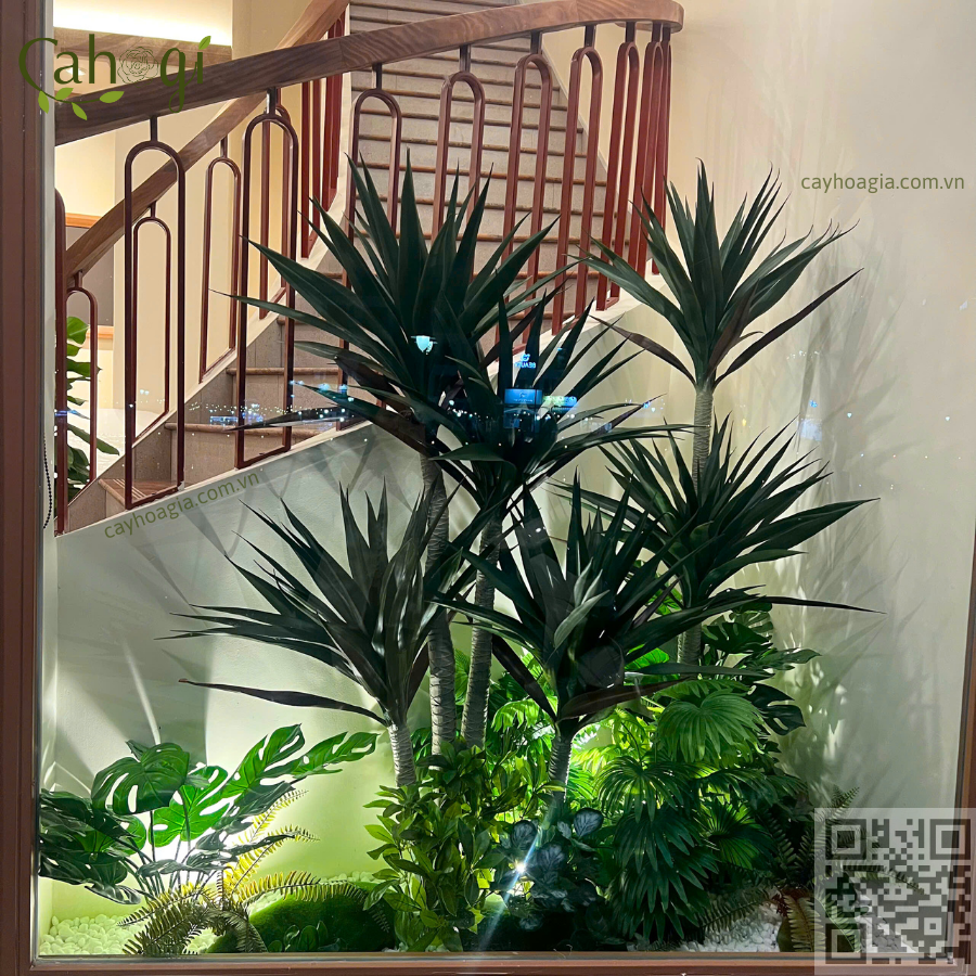 Thi Công Decor Cây Hoa Giả Quán Cafe 4