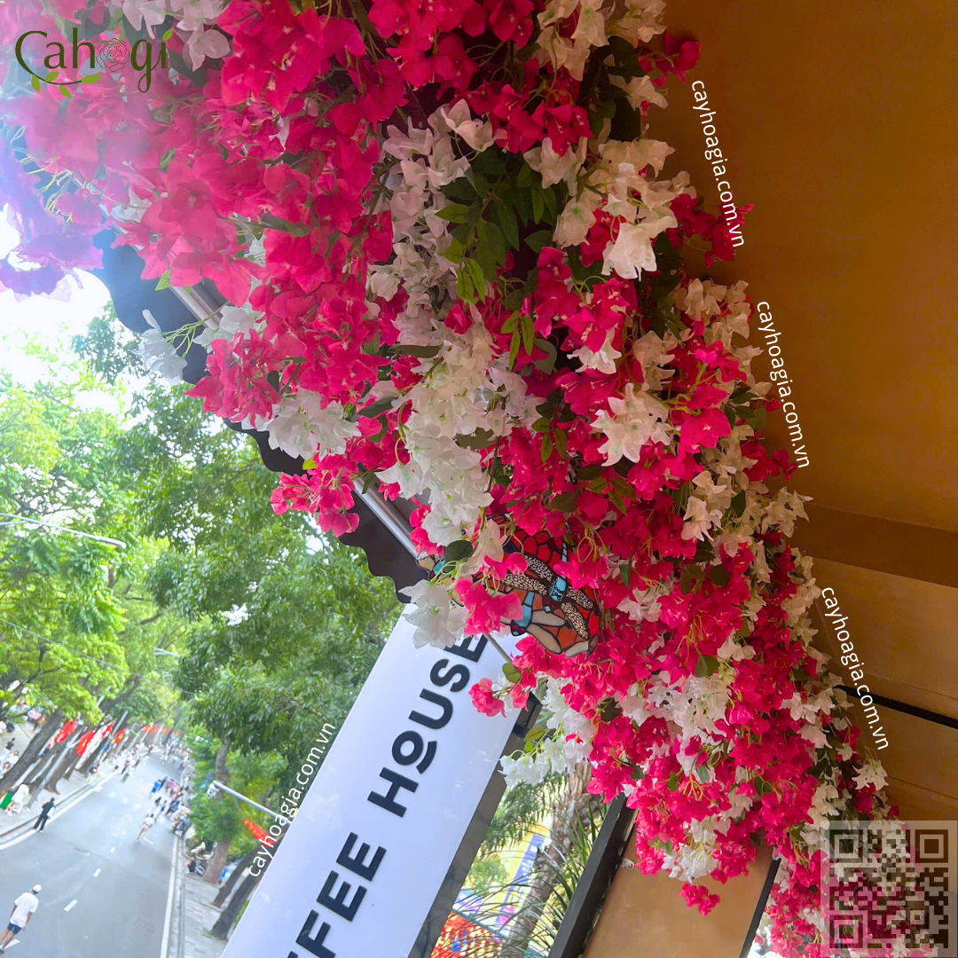 Thi Công Hộc Cây Hoa Giấy Trang Trí quán cafe Coffee House 5