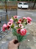 Hoa Giả-Hoa Trà Mix Cúc Họa Mi 7 Nhánh 35Cm
