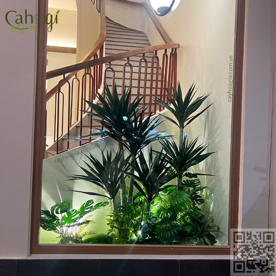 Thi Công Decor Cây Hoa Giả Quán Cafe 6