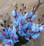 Hoa Giả-Hoa Mộc Lan Lụa 5 Nhánh 45 Cm Xanh Dương