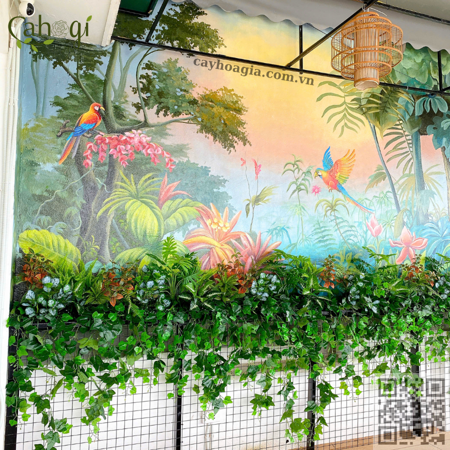 Thi Công Trang Trí Cây Hoa Giả Cho Quán Cafe 7
