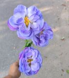 Hoa Giả-Hoa Cúc Pháp 3 Bông 70Cm Xanh Tím