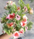 Hoa Giả-Chùm Hoa Hồng Nhí 6 Nhánh 30Cm